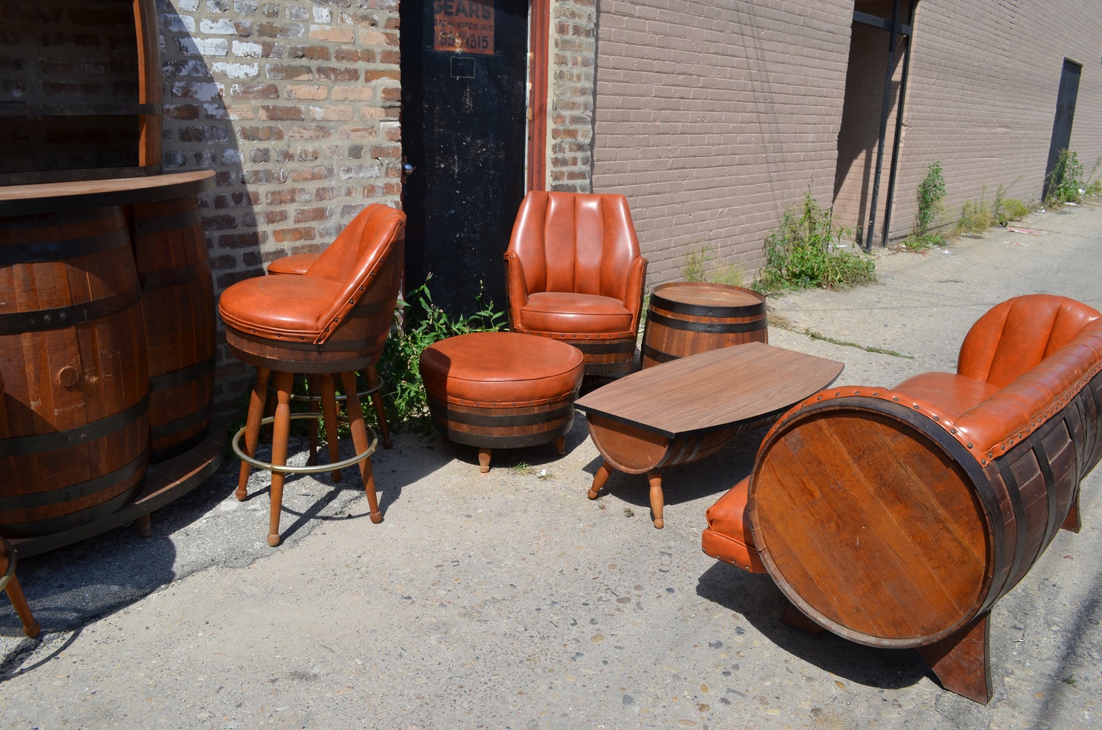 Vintage Barrel Furniture Set Etsy