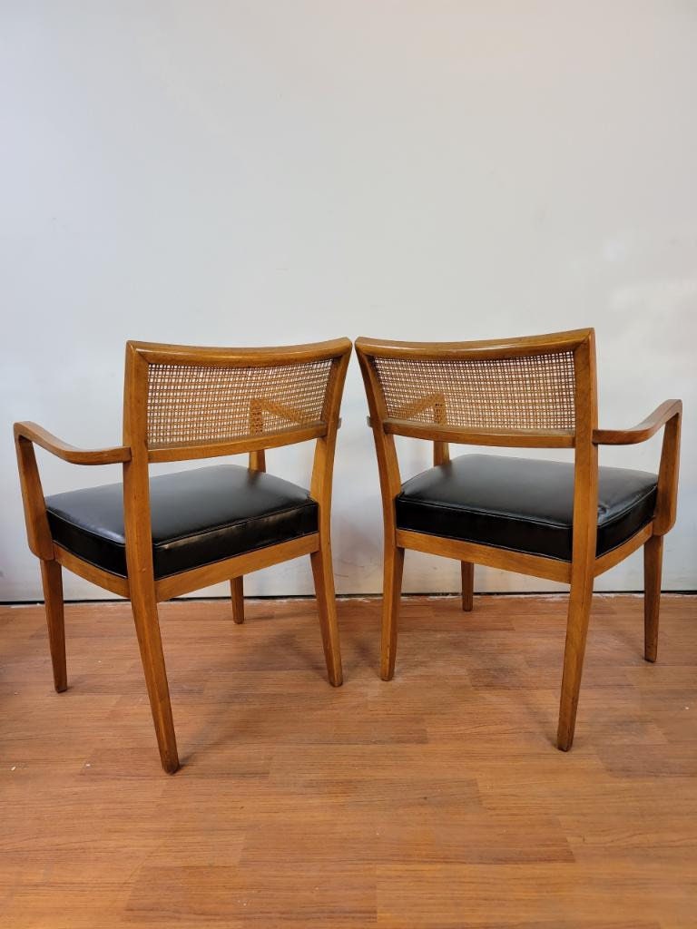 Mid Century Modern Cane Dining Chairs for Drexel Set of 6 Etsy