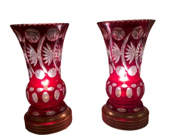 ヴィンテージ フェントン オパールセント クランベリー ホブネイル