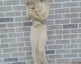 Estatua de jardín de mujer romana vintage de cemento/hormigón