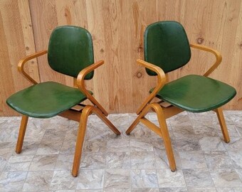 TON CHAIR チェコ モダン ヴィンテージ ミッドセンチュリー 木製 ≪2脚≫アンティーク風No.18 曲げ木 チェア［チェコTON社製