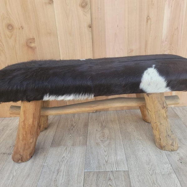 Cowhide Bench Etsy