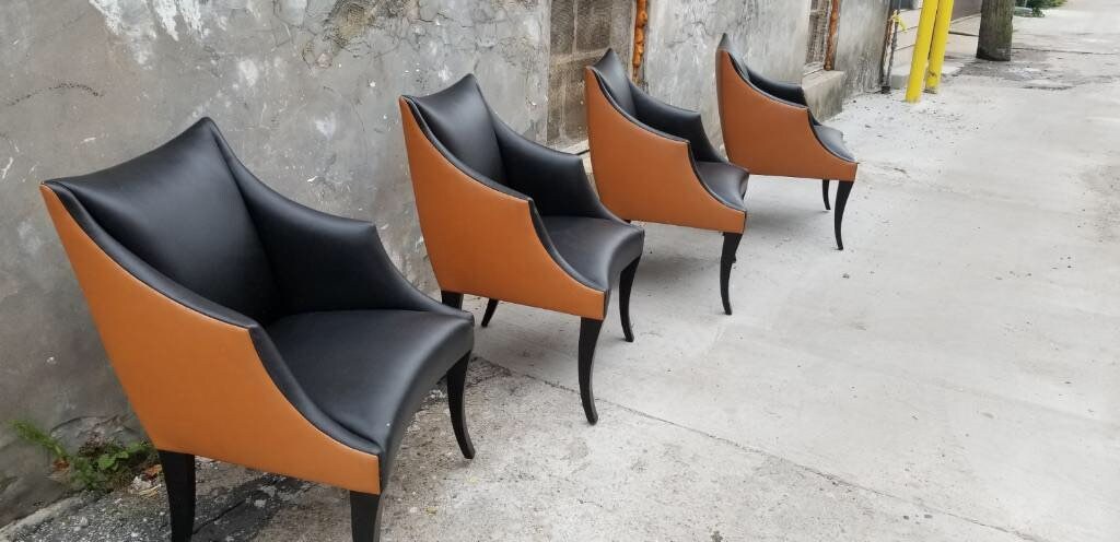 John Hutton für Donghia zwei getönte Serpentin Sessel Set | Etsy