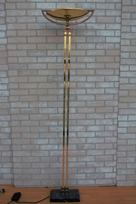 Century Relco Italy Torchiere Brass Floor Lamp -
