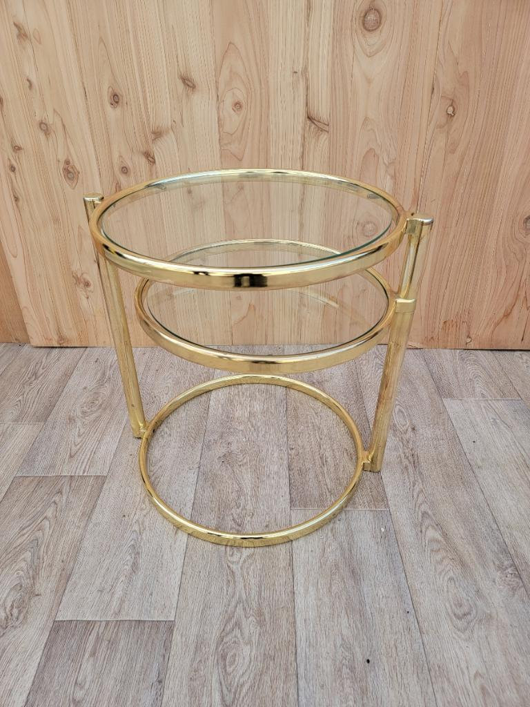 Brass swivel coffee on sale table