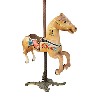 Antique French Carved Hand Painted Carousel Horse