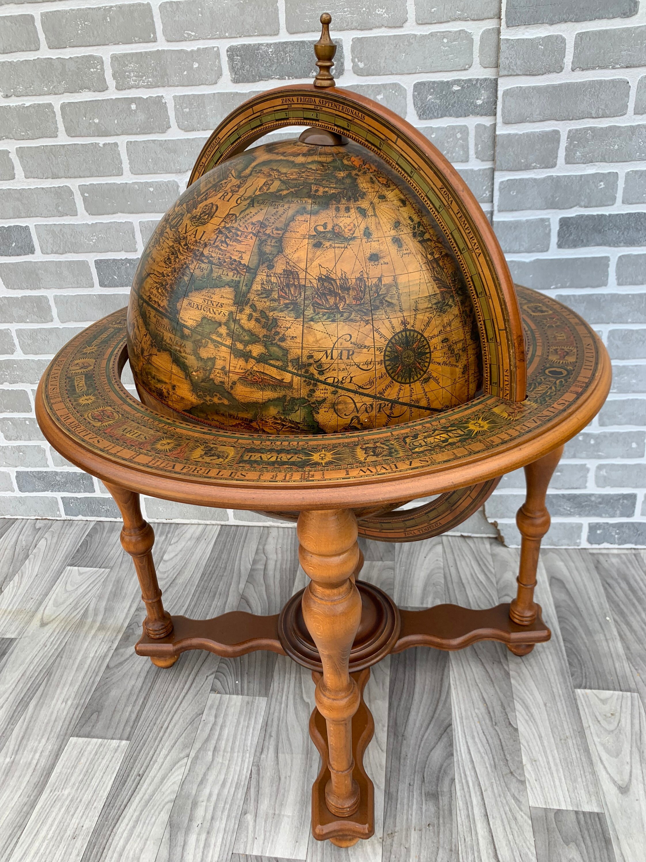 Vintage Italian Floor Standing Globe Etsy