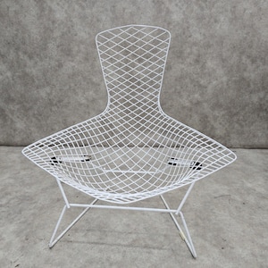 Mid Century Modern Harry Bertoia for Knoll Bird Lounge Chair in White