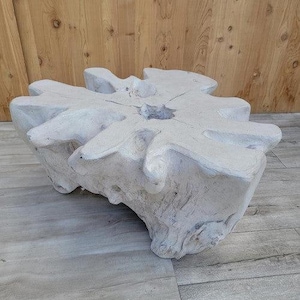 Vintage Bleached Teak Tree Root Sculpted Coffee Table