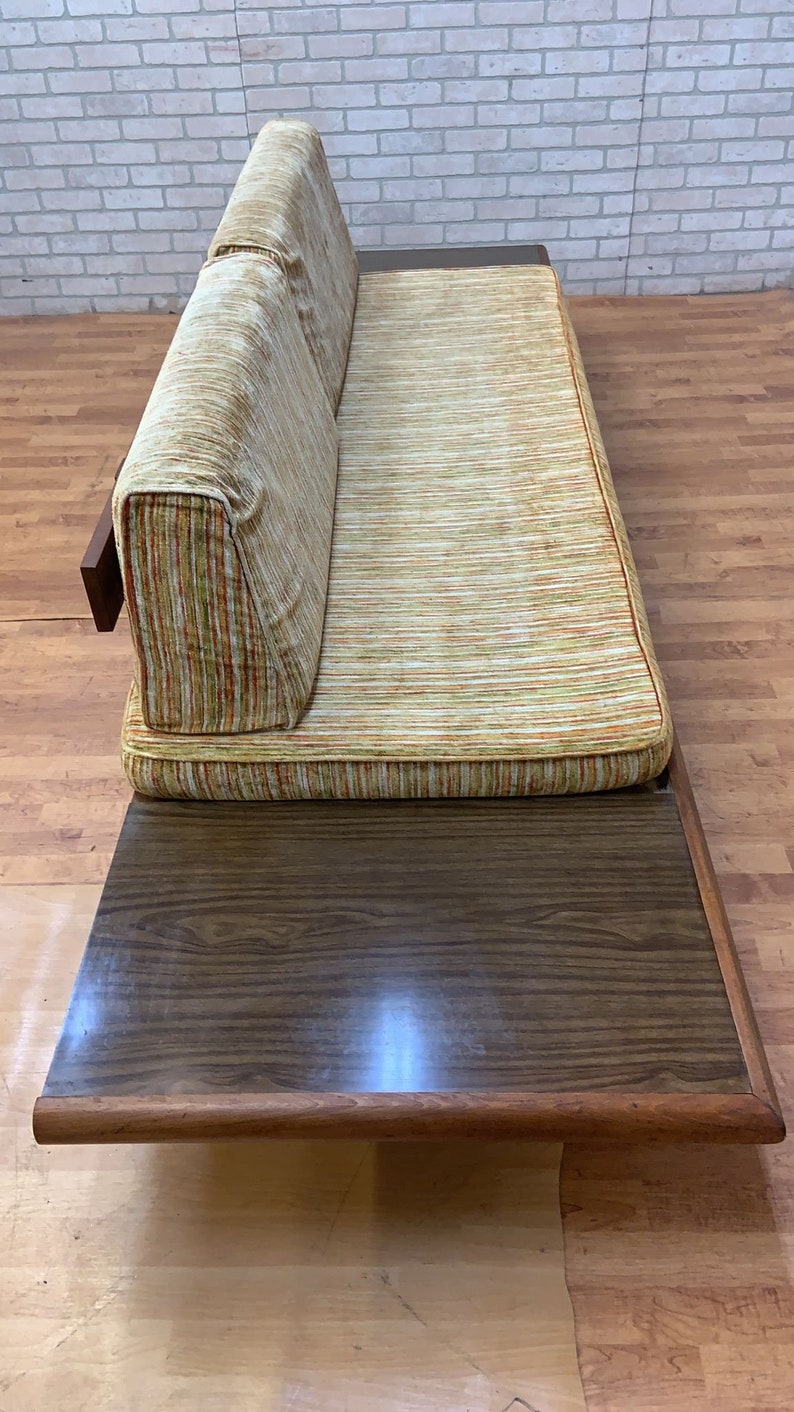 Mid Century Modern Adrian Pearsall Oak Daybed Sofa with Floating End Tables image 3
