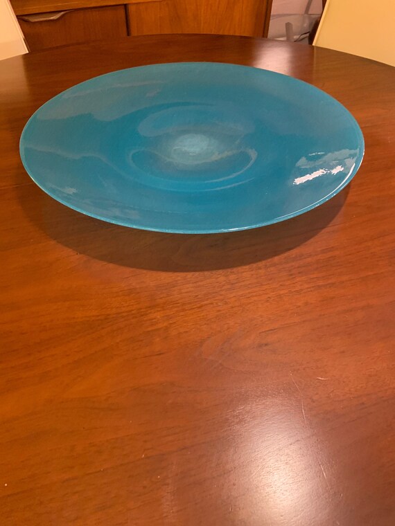 Henry Dean Art Glass Charger Signer Plate Etsy