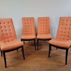 Mid Century moderne Esszimmerstühle mit hoher Rückenlehne von Directional 6er Set Bild 10