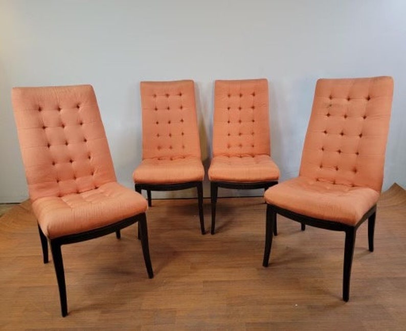 Mid Century moderne Esszimmerstühle mit hoher Rückenlehne von Directional 6er Set Bild 10