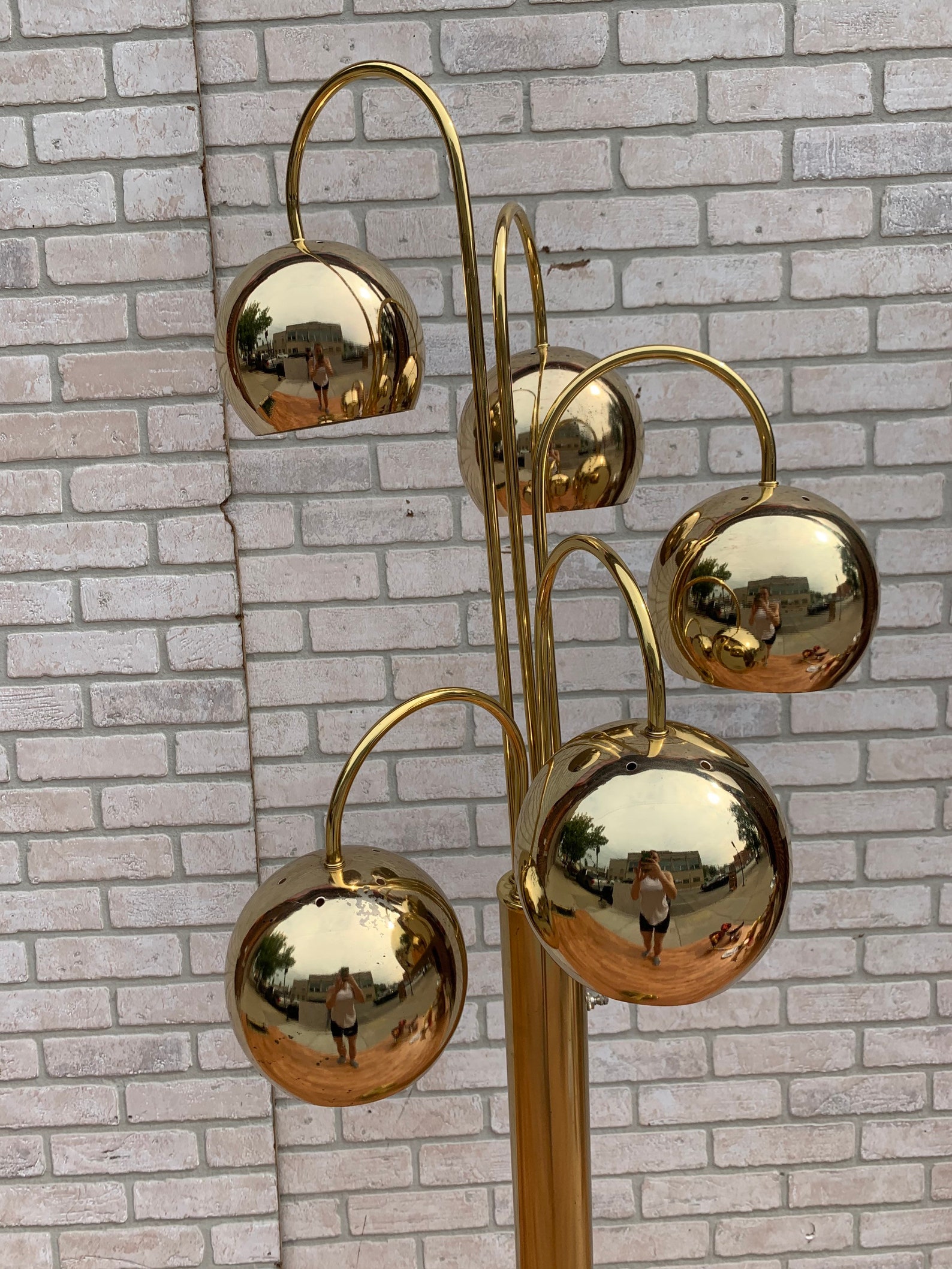 Mid Century Modern Gold 5 Light Orb Floor Lamp | Etsy