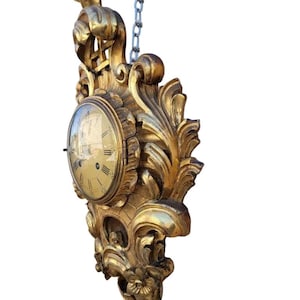 Antique Swedish Westerstrand Gold Rococo Cartouche Clock image 4
