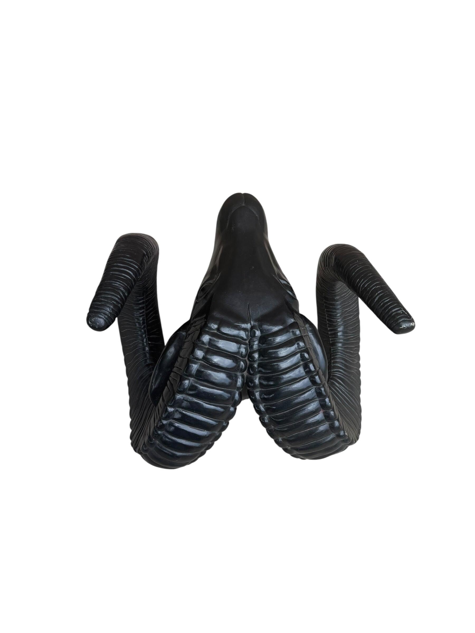 Painted Rams Head Vintage Black Rams Head Sculpture - Etsy