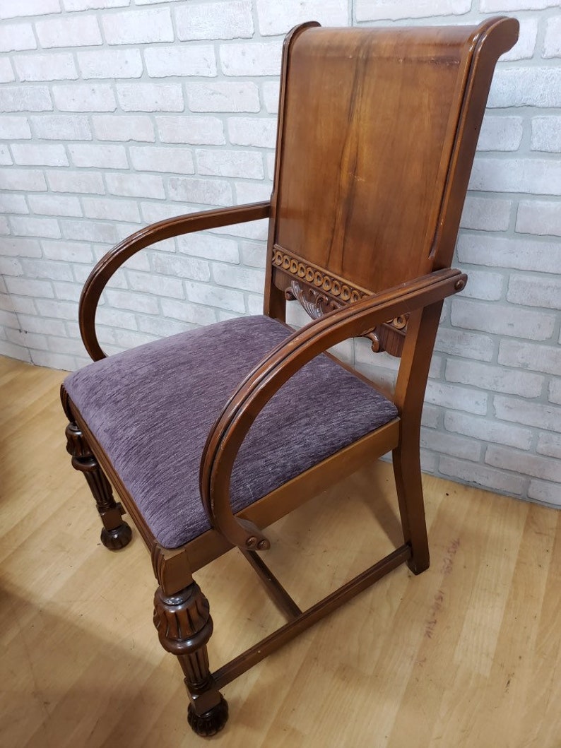 Art Deco Waterfall Dining Table with Five Dining Chairs 6 Etsy