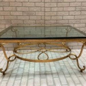 Rene Drouet Style Wrought Iron Coffee Table