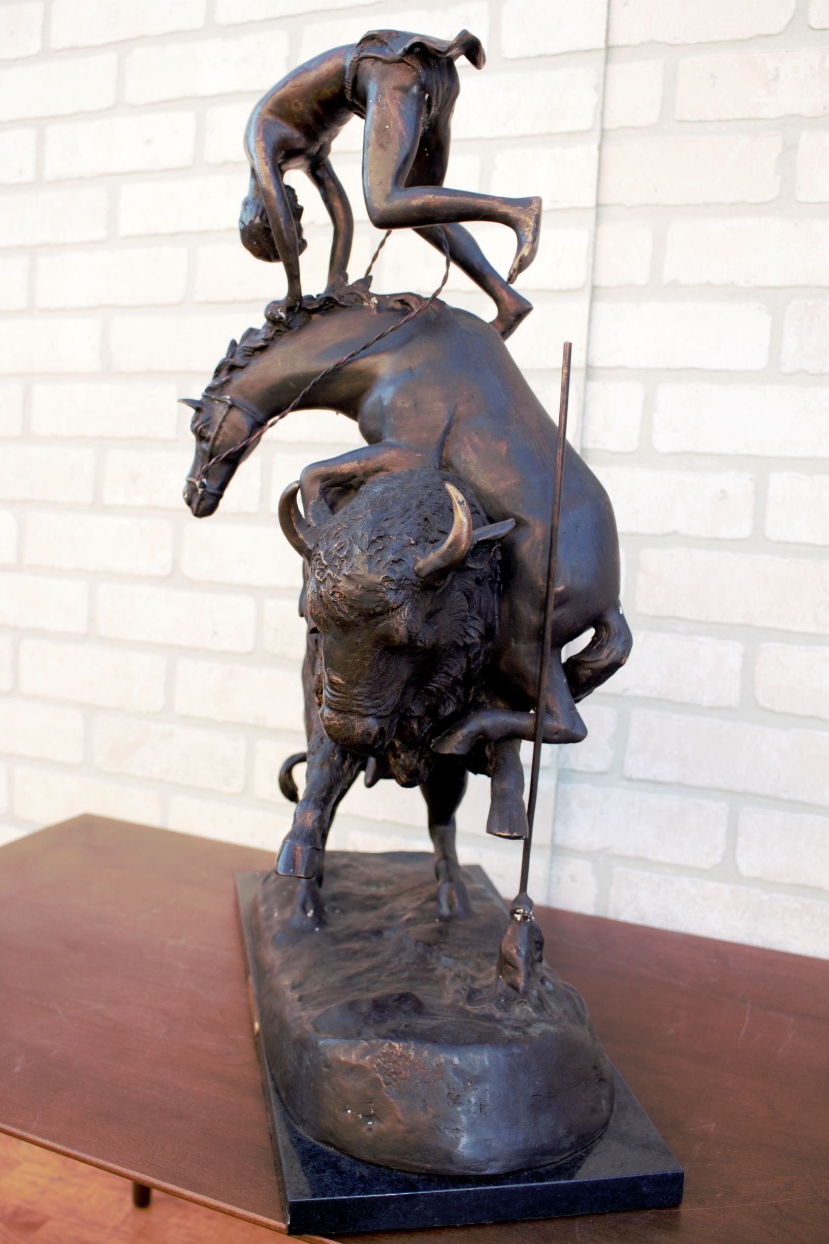 Frederic Remington Buffalo Horse Sculpture Etsy
