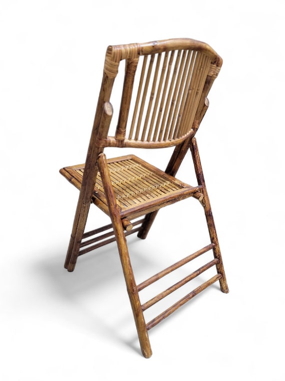 MCM Bambus Klappsthle im britischen Kolonialstil mit 2 Beistelltischen -  Etsy.de