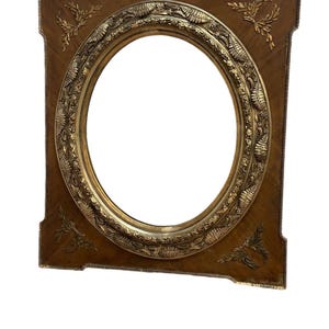 Antique French Napoleon III Caved Gold Gilded Wood Medallion Wall Mirror