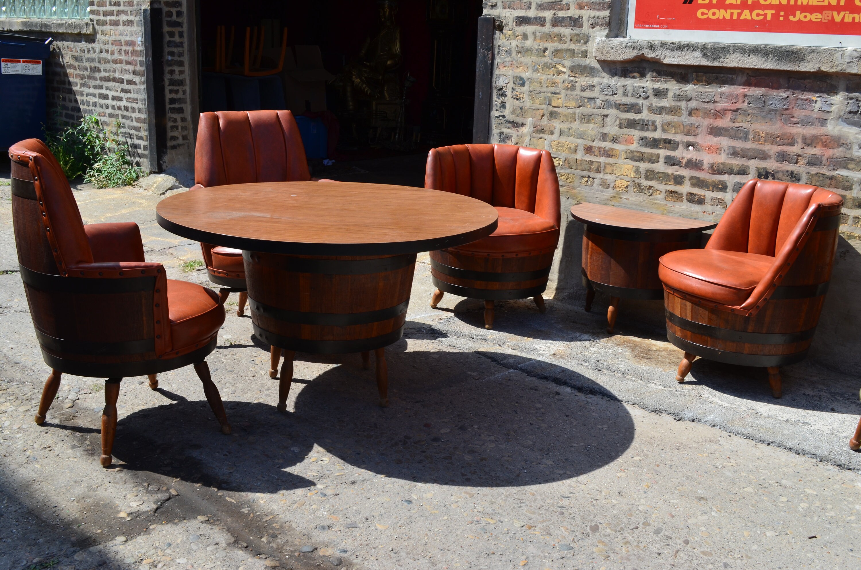 Vintage Barrel Furniture Set Etsy