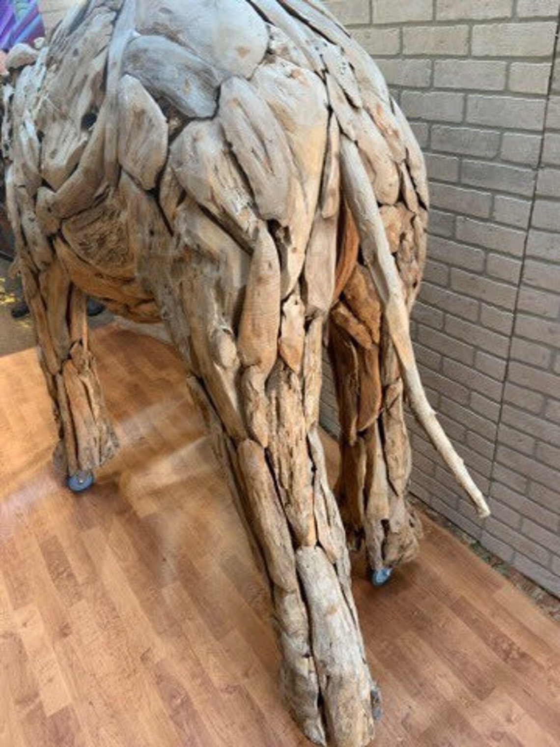 Rustic Handmade Driftwood Elephant Statue Etsy