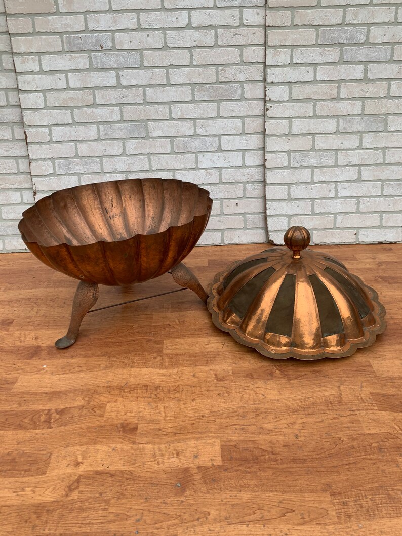 Vintage Copper Fire Pit With Lid Etsy