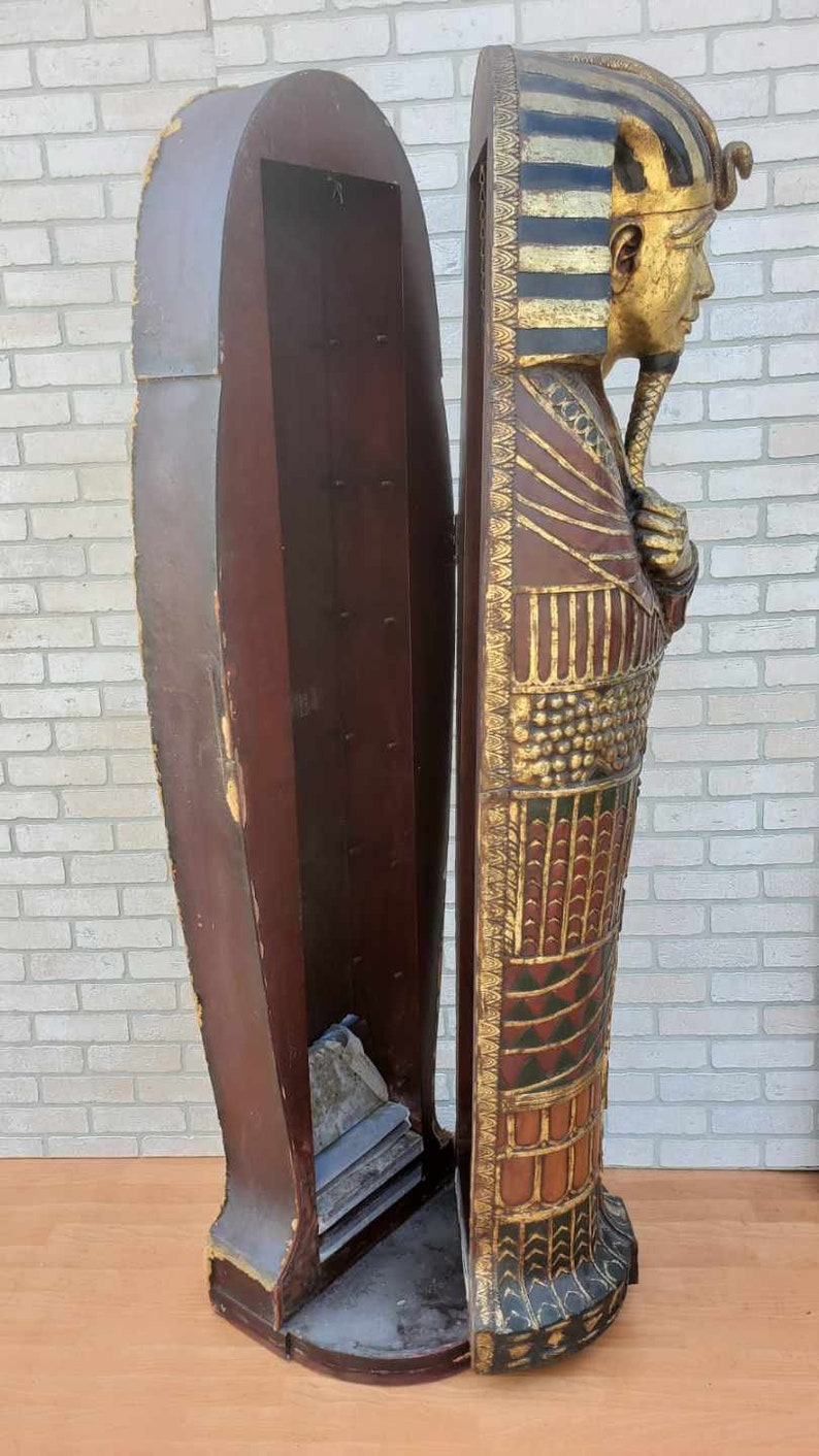 Egyptian Revival Style King Tut Life Size Sarcophagus Statue Etsy