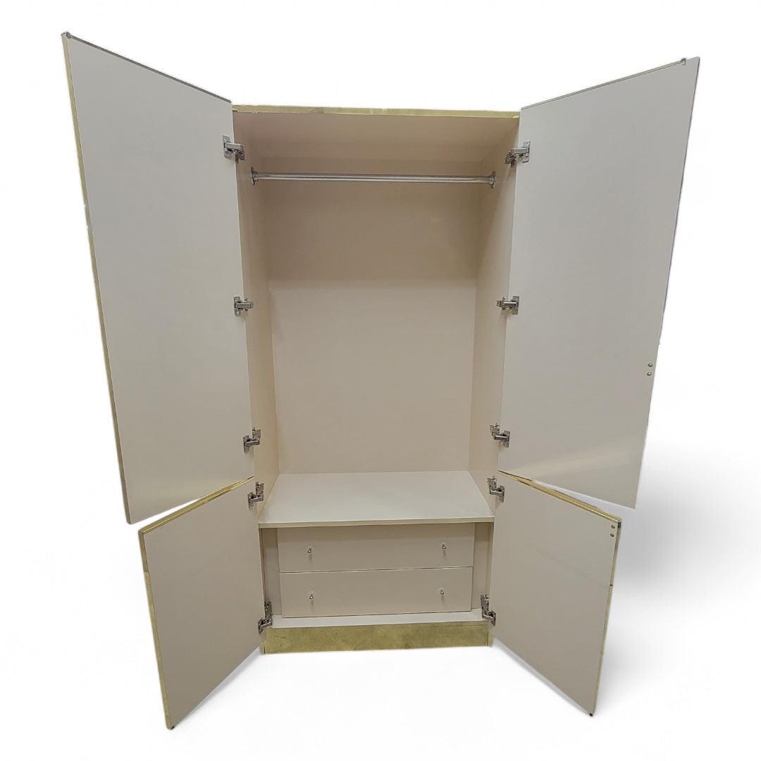 ワードローブ Mid Century Modern Bronze Mirrored and Brass Finish Bedroom Set by