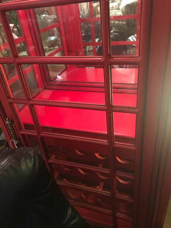 British Phone Booth Wine Display Cabinet 50