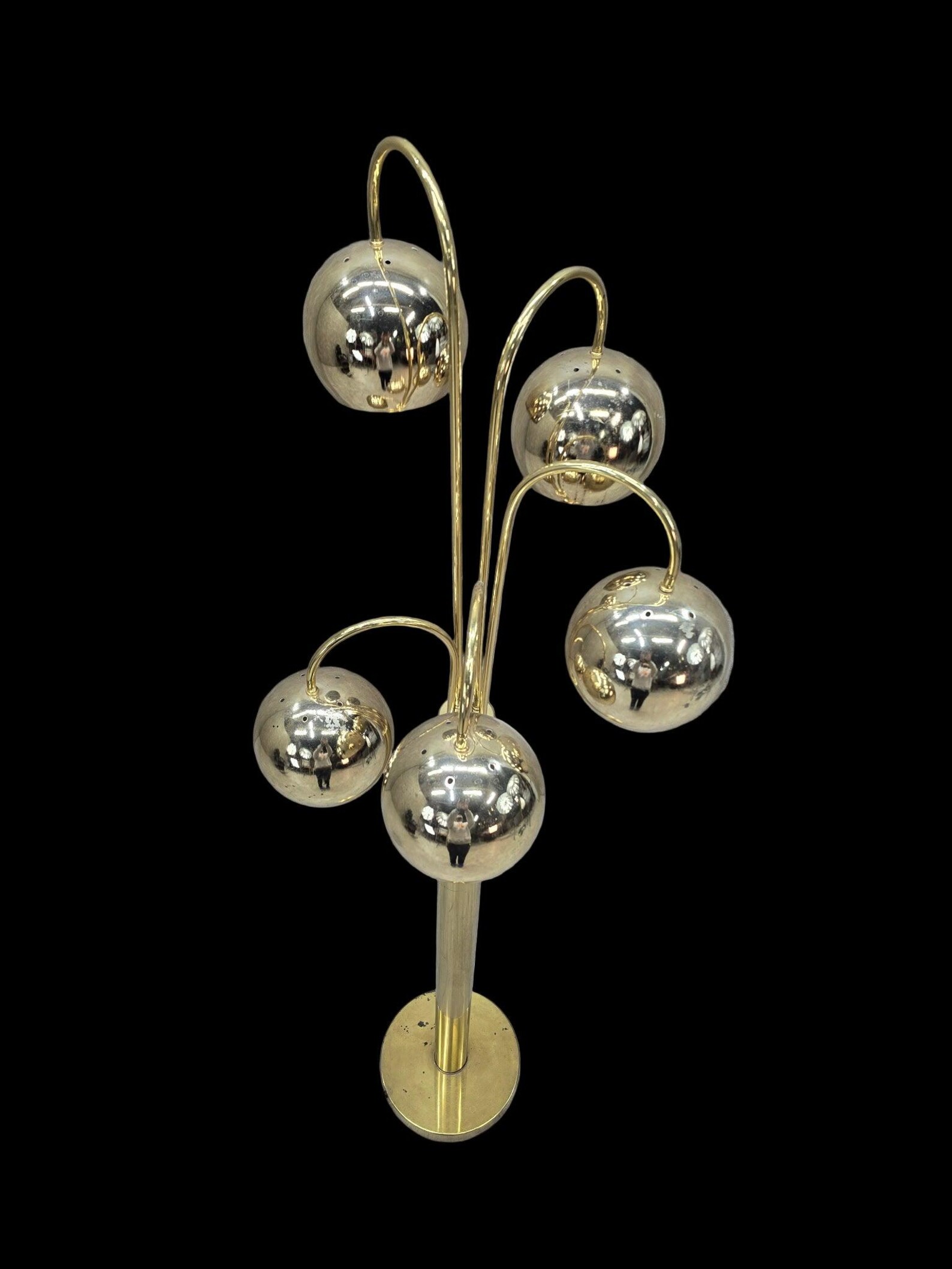 Mid Century Modern Gold 5 Light Orb Floor Lamp - Etsy
