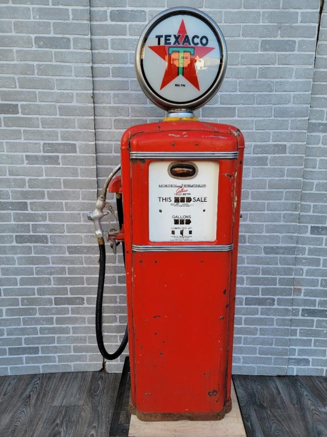 Vintage Gilbarco Red Fuel Pump With Glass Texaco Illuminated Etsy UK