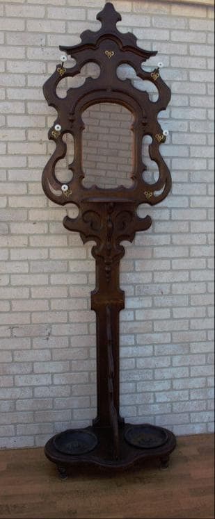 Antique Victorian Hall Tree With Mirror Ireland