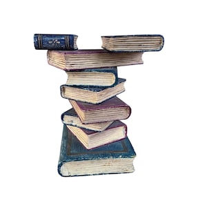 Vintage Faux Stacked Book Side Table image 6