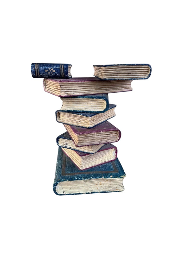 Vintage Faux Stacked Book Side Table image 6