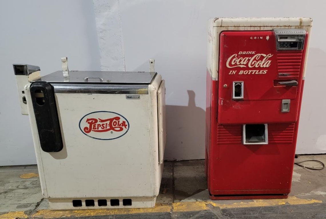 Vintage Classic Pepsi Slide Cooler Vending Machine Etsy