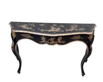 Vintage Italiaanse Venetiaanse Chinoiserie consoletafel