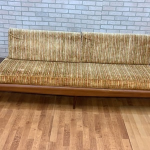 Mid Century Modern Adrian Pearsall Oak Daybed Sofa with Floating End Tables image 1