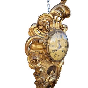 Antique Swedish Westerstrand Gold Rococo Cartouche Clock image 3