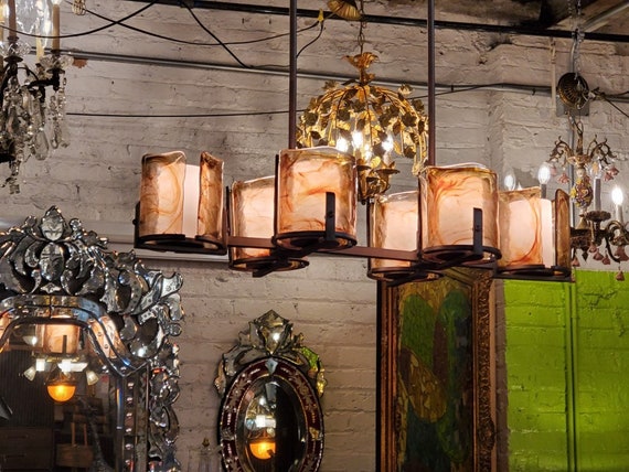 Italian Murano Glass Chandelier in Black from Vintage Grind Italian Murano Glass Chandelier in Black from Vintage Grind