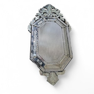 Vintage Venetian Etched Glass Wall Mirror