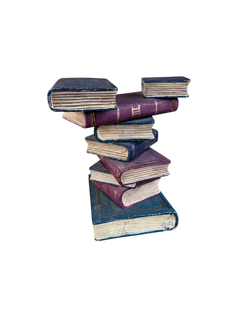 Vintage Faux Stacked Book Side Table image 2