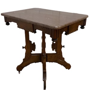 Antique Victorian Eastlake Style Carved Accent Table