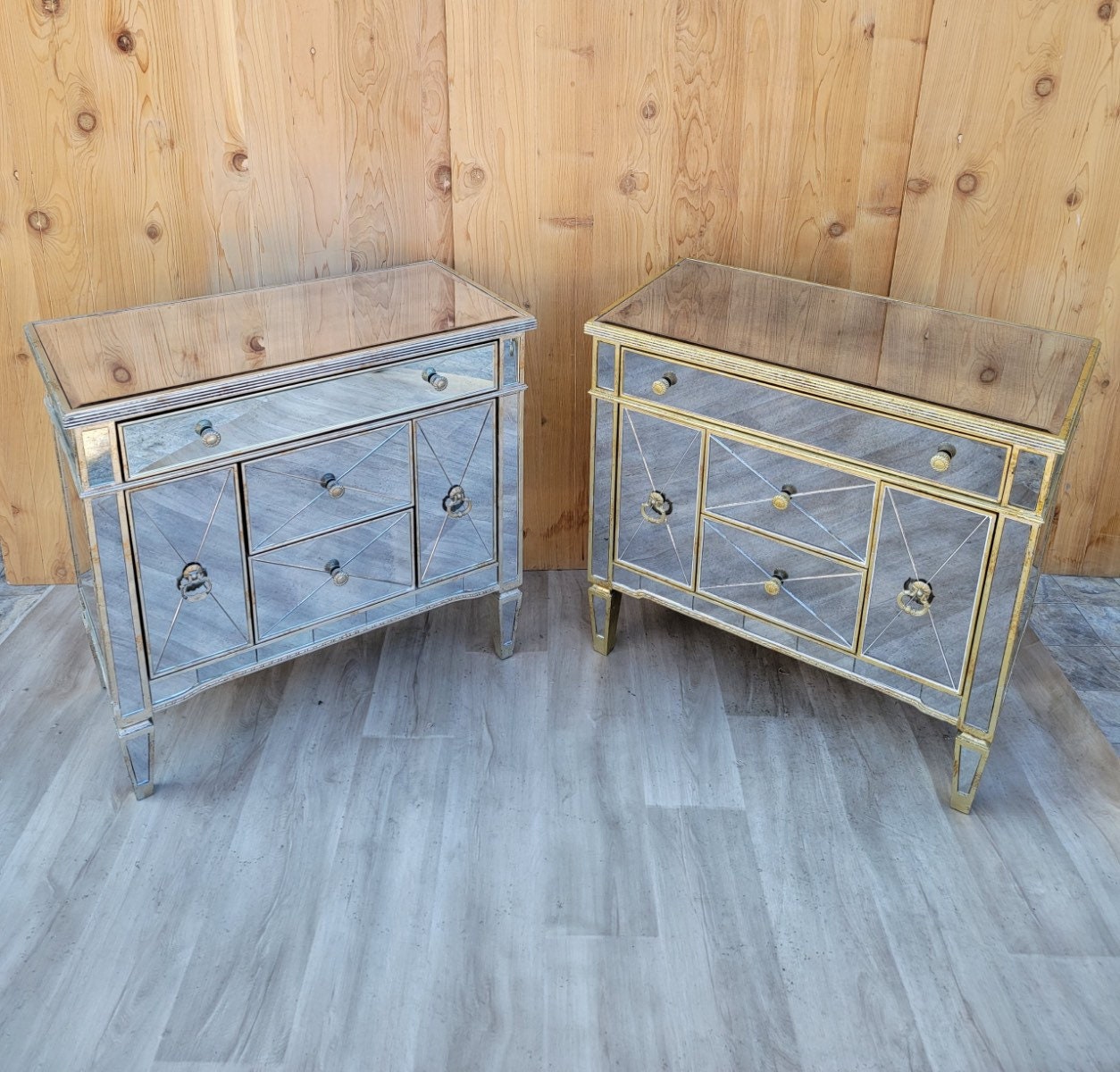 Antique mirrored nightstand deals