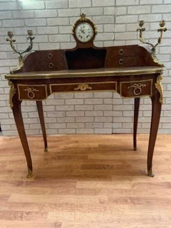 Antique French Louis Iv Style Kidney Shaped Writing Table Desk Style Kidney Shaped Writing Table Desk, Antique Mirror Writing Desk Organizer