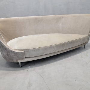 Vintage Modern Italian Moroso NewTone Drop Left Sofa Upholstered in Velvet