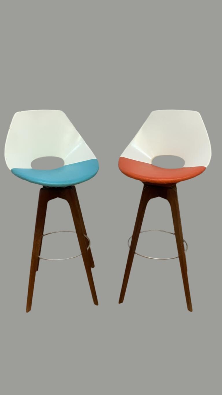Mid Century Modern Stools Designed by John Yellen - Pair