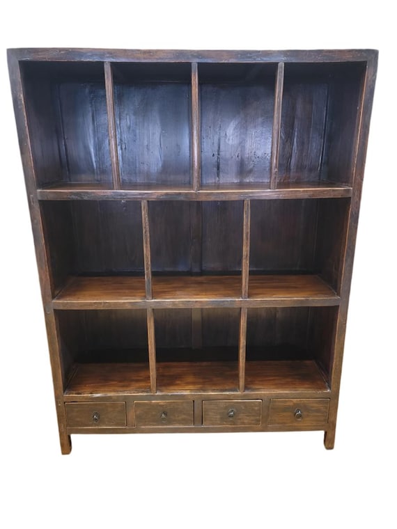 Antique Shanxi Province Elm Open Shelf Display Cabinet