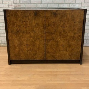 Mid Century Modern Burl Wood Campaign Style Chest by Century Furniture
